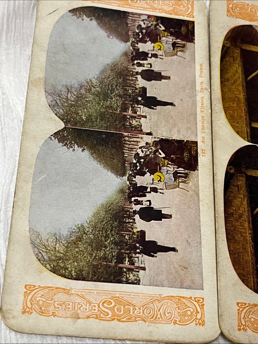 Antique-Style Stereoview Cards in Brown and Cream Tones